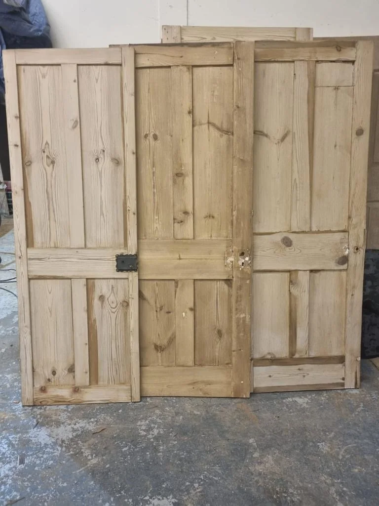 Period panelled doors stripped back to bare timber